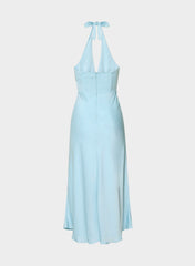 Nightscape Satin Halter Dress - PANORAMA BLUE