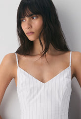 Technique Poplin Mini Cami Dress - HNDRSN STRP BR WH/ADL
