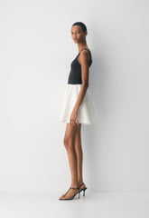 Revive Poplin Mini Dress - LIGHT BIRCH/BLACK