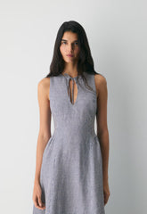 Countess Linen Dress - SRPN CK LT BRH/HBR NVY