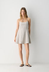 Abundance Linen Halter Dress - UNDYED ECRU