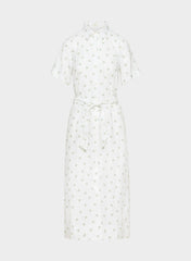 Eleta Linen Maxi Dress - WHITE/YELLOW