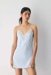 Curfew Satin Dress - MIDDAY BLUE