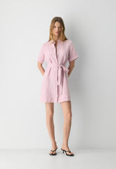Eleta Linen Mini Dress - SRPN CK LT BR/SWT P PL