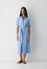 Eleta Linen Maxi Dress - MITCHELL ST CNFWR B/W