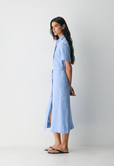Eleta Linen Maxi Dress - MITCHELL ST CNFWR B/W