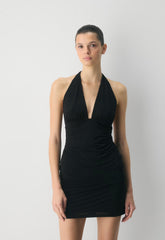Selenic Halter Dress - BLACK