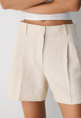 The Effortless Short™ Mid-Thigh - PowerLinen™ - COOL BEIGE