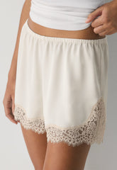 Whimsy Satin Short - LT BR/SPKLG CHMPGN