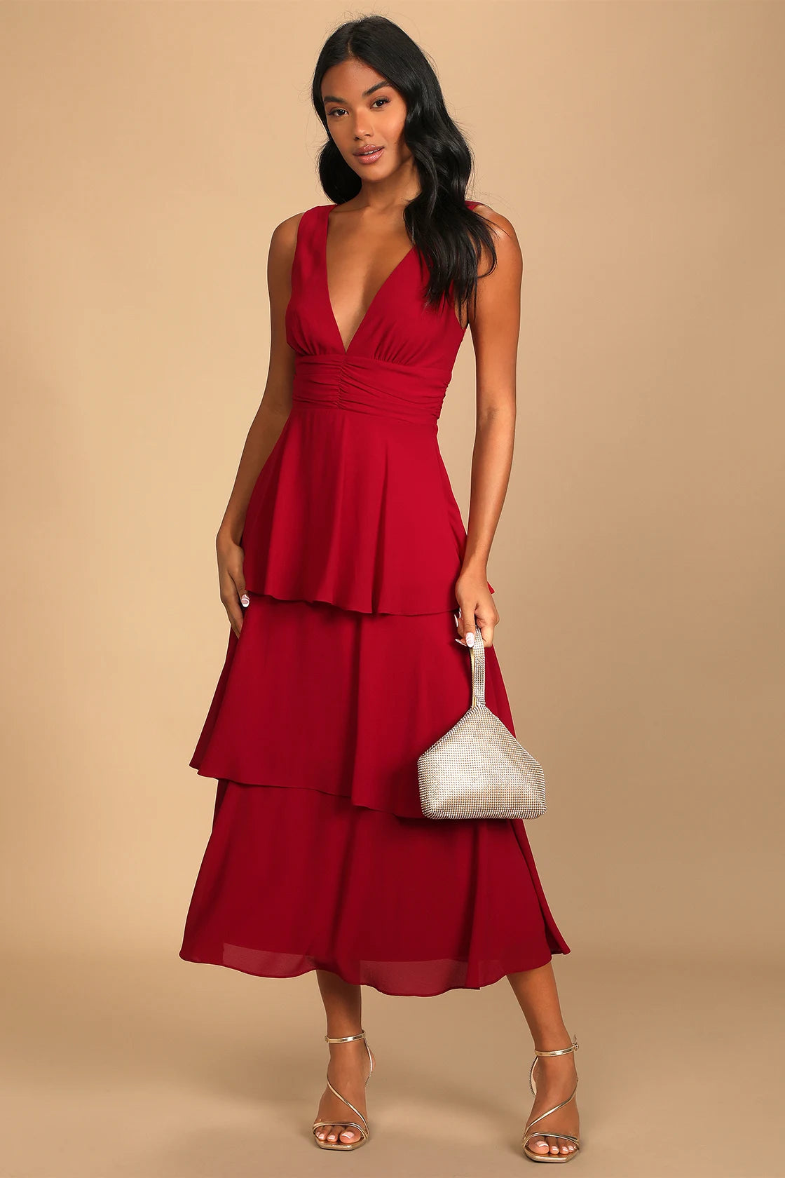 Celebration Time Aqua Sleeveless Tiered Midi Dress