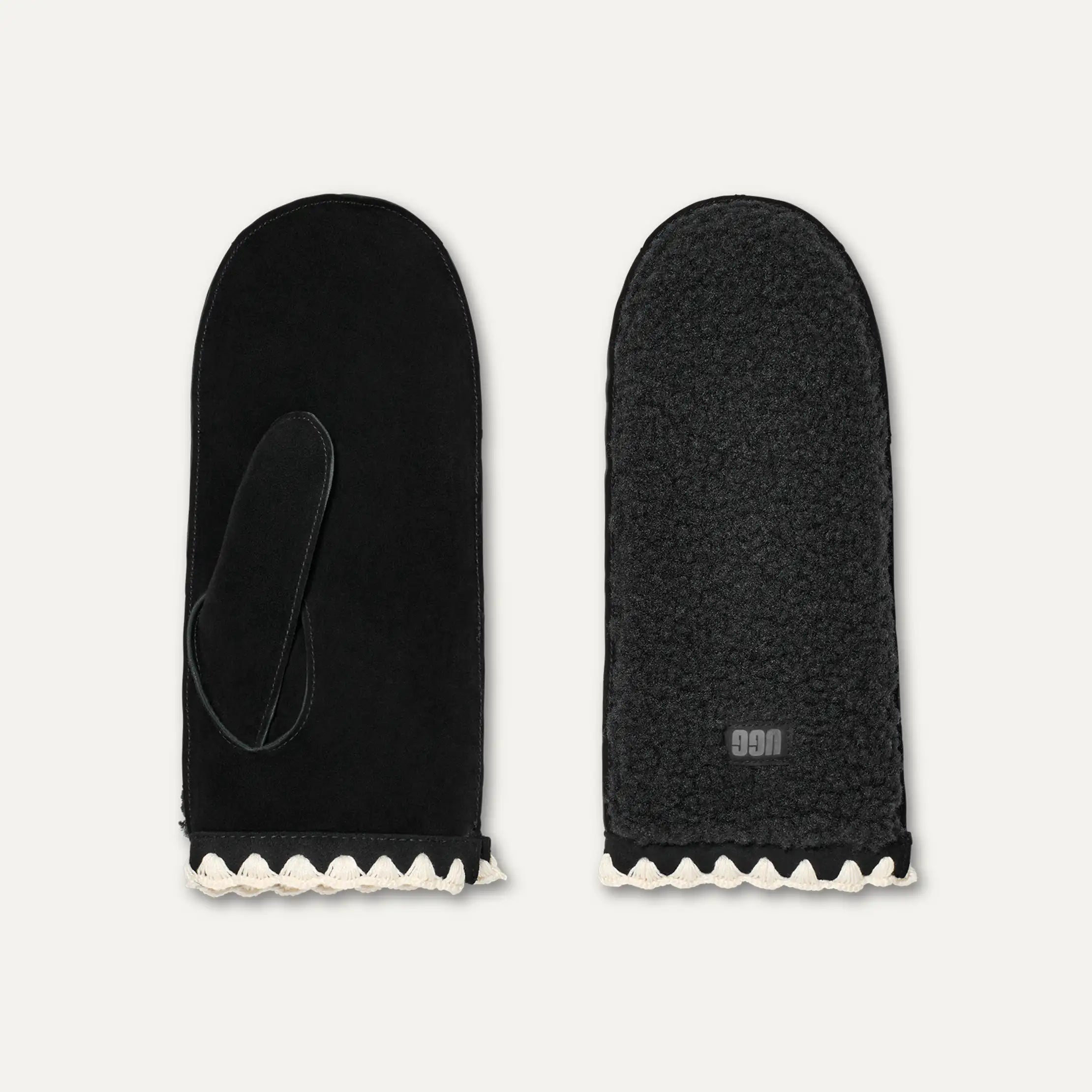 Women's UGGfluff Scalloped Mitten - BLACK
