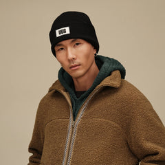 Men's High Crown Beanie - BLACK