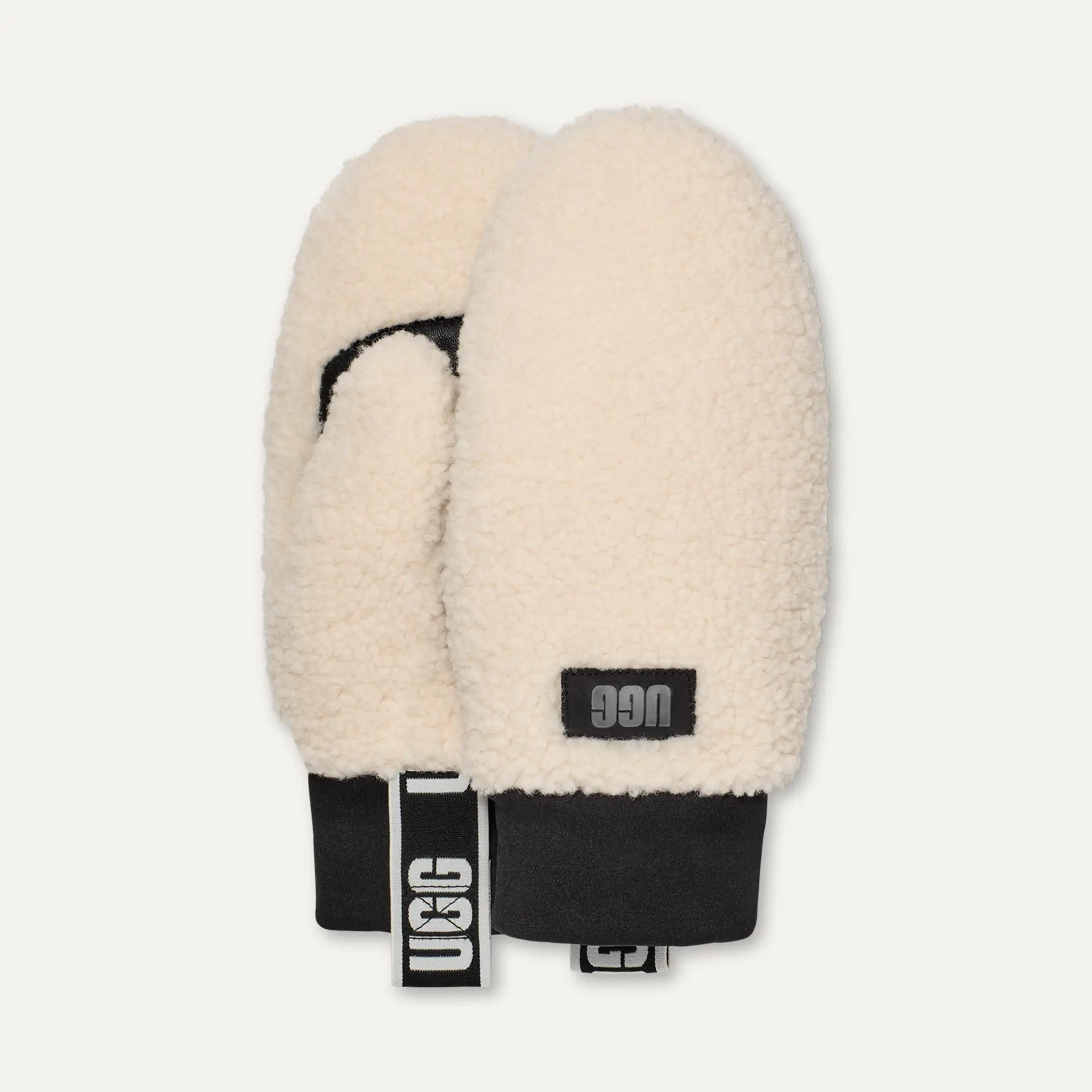 Women's UGGfluff Mitten With Logo Tape - NIMBUS
