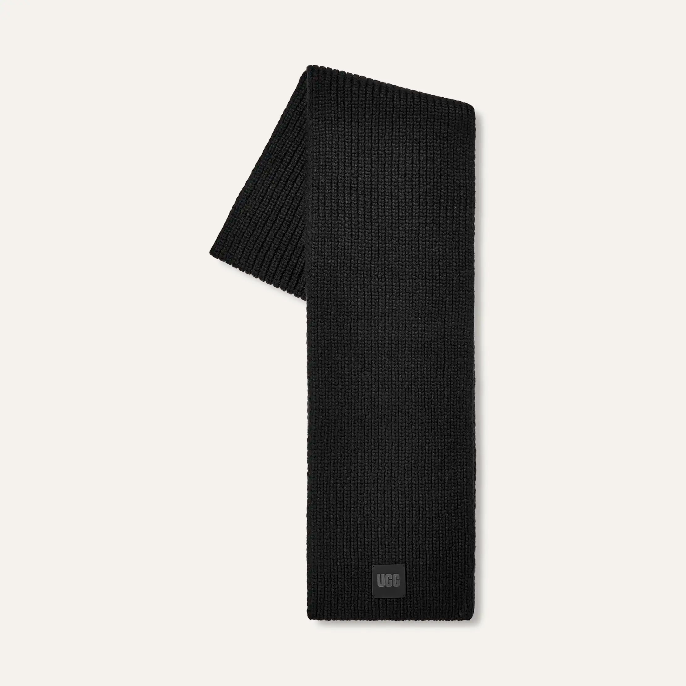 All Gender Chunky Rib Scarf - BLACK