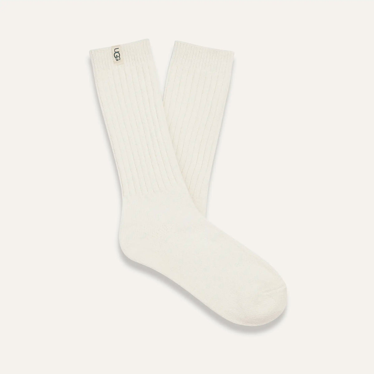 Women's Rib Knit Slouchy Crew Sock - WHITE