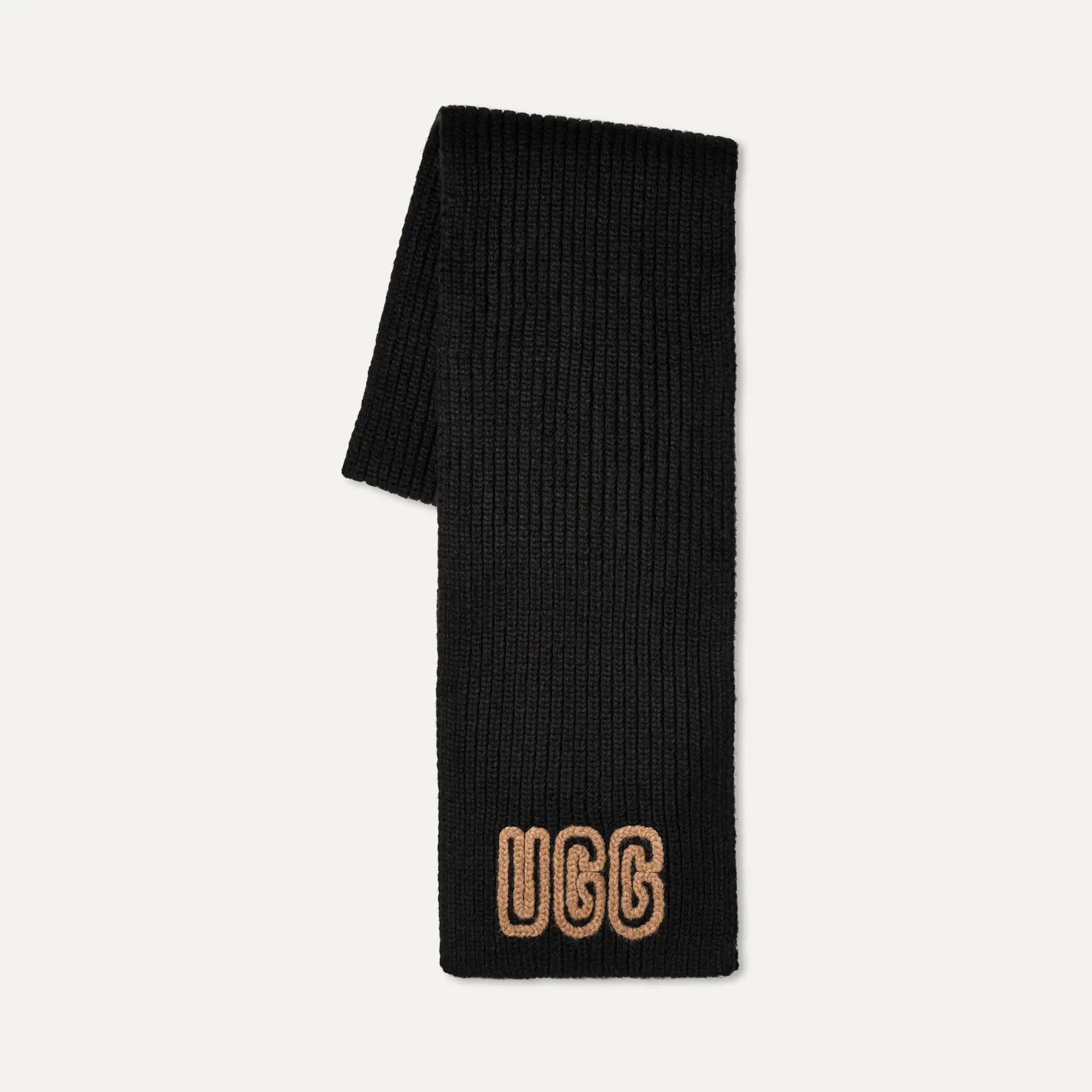 Women's Chunky Crafted Rib Scarf - BLACK