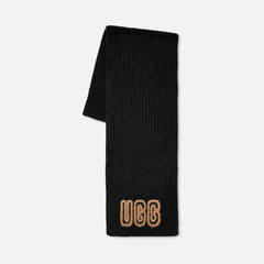 Women's Chunky Crafted Rib Scarf - BLACK