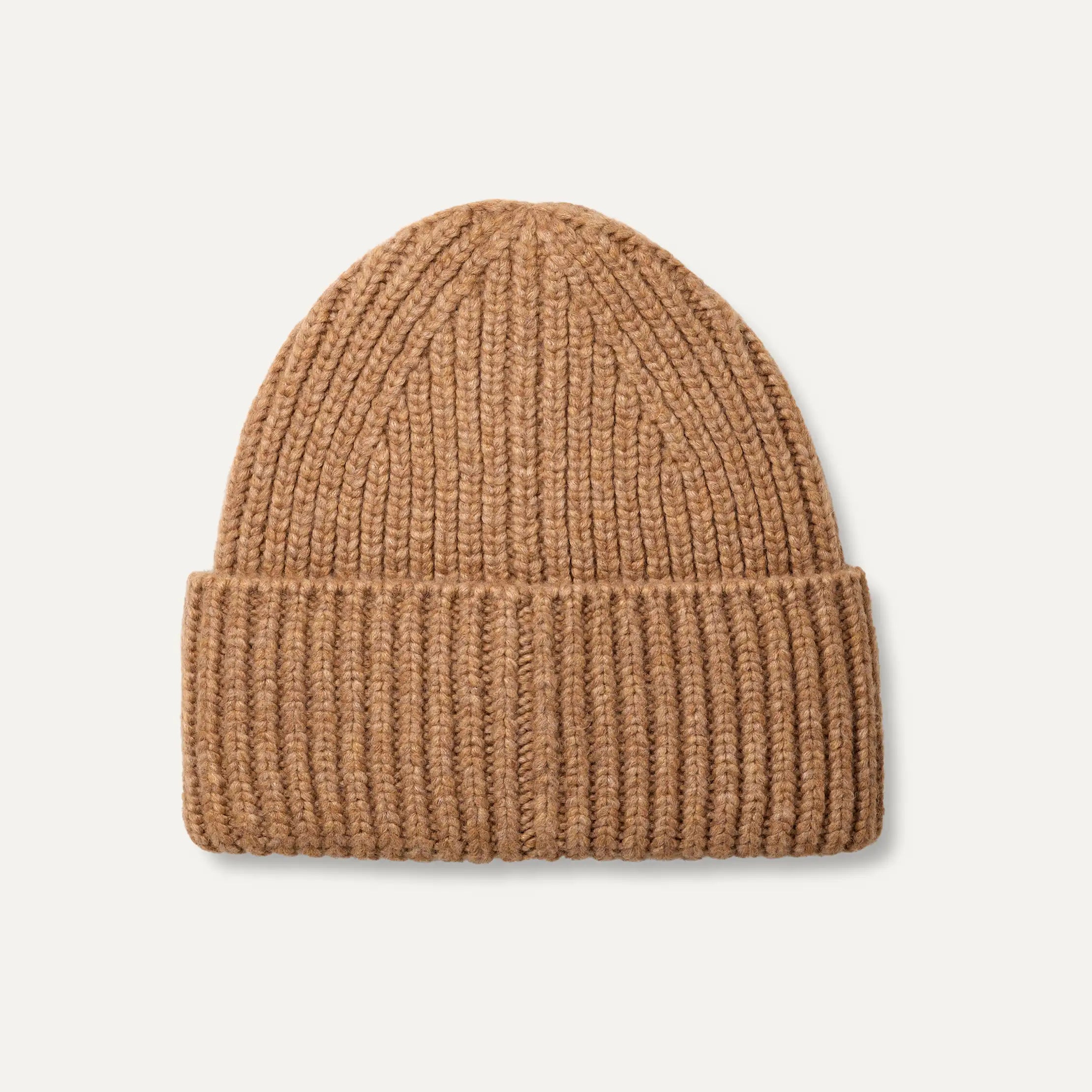 Men's Chunky Rib Beanie - CAMEL