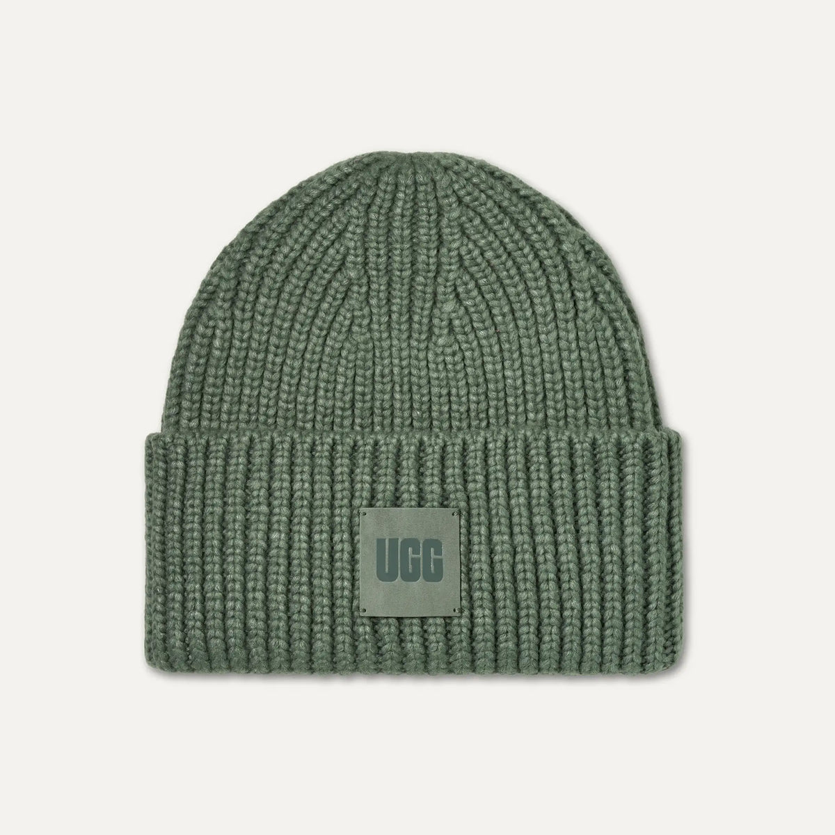 Men's Chunky Rib Beanie - GREEN STONE
