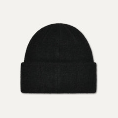 Women's Fuzzy UGG Logo Beanie - BLACK