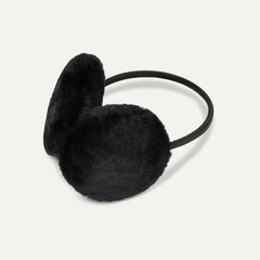 Women's Sheepskin Slim Band Earmuff - BLACK