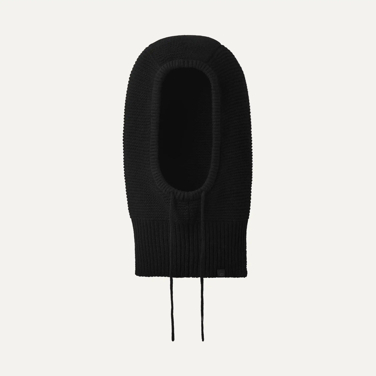Women's Knit Drawstring Balaclava - BLACK