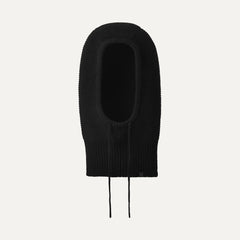 Women's Knit Drawstring Balaclava - BLACK