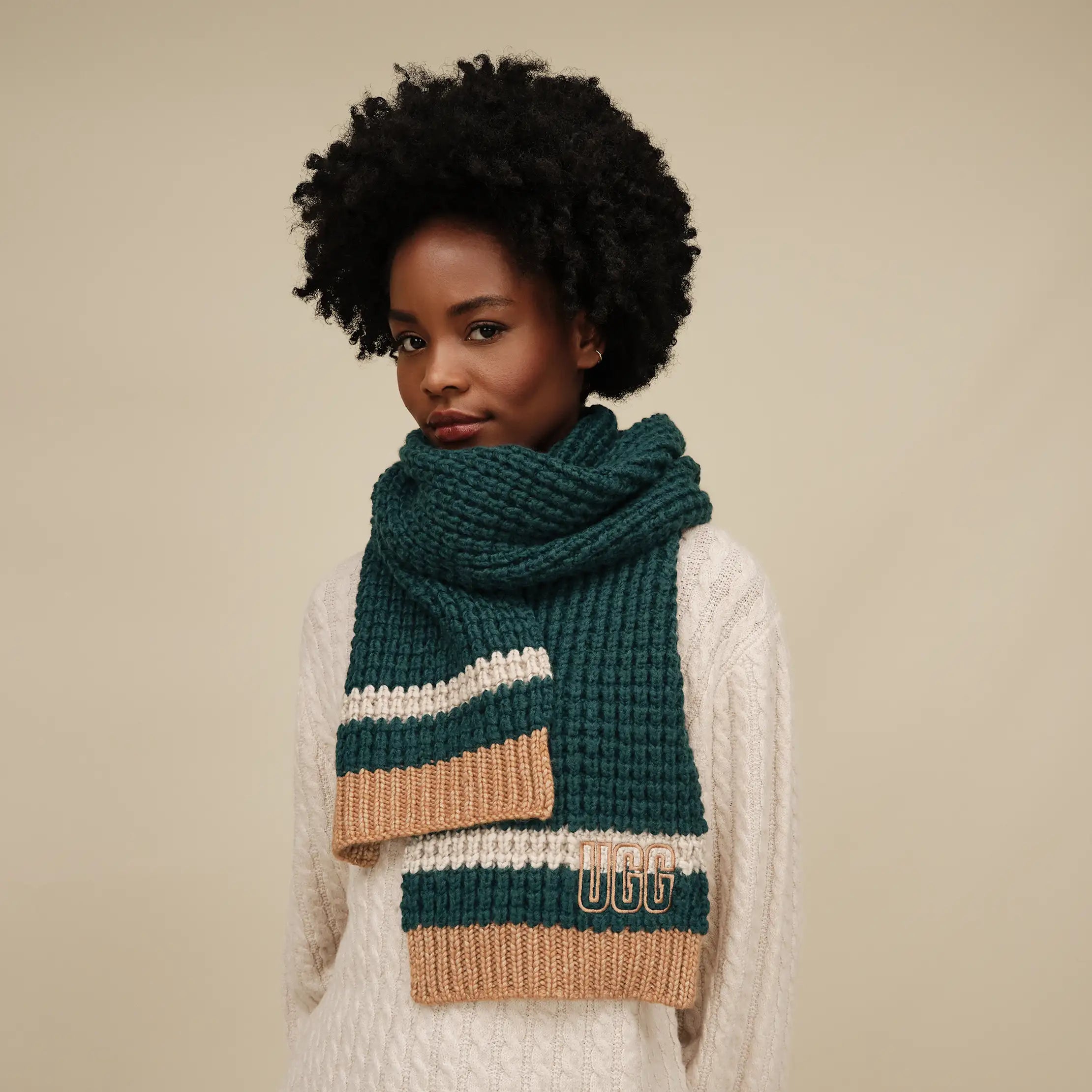 Men's Waffle Stripe Scarf - SALTWATER MULTI