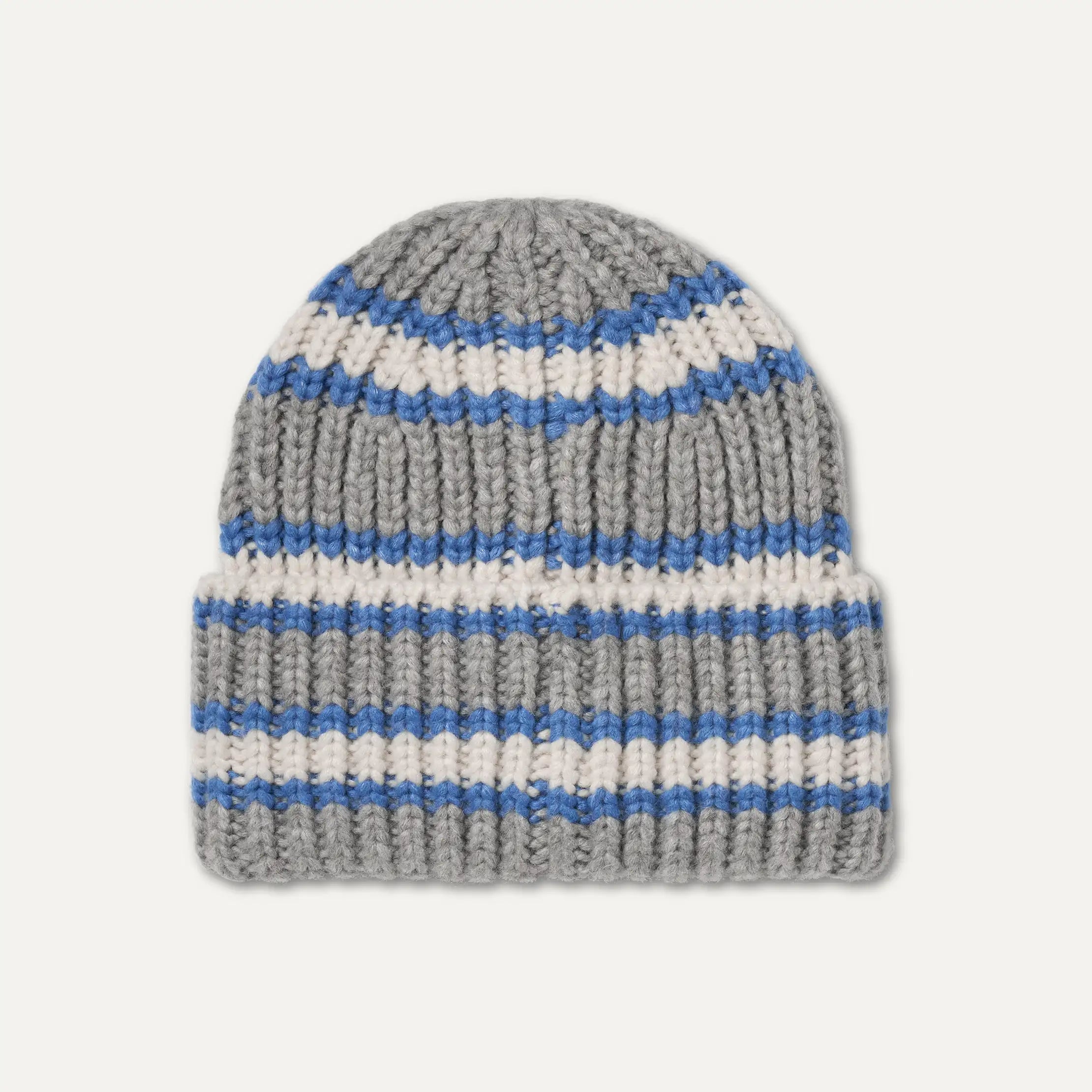 Kids' Chunky Rib Beanie - TURACO BLUE MULTI STRIPE