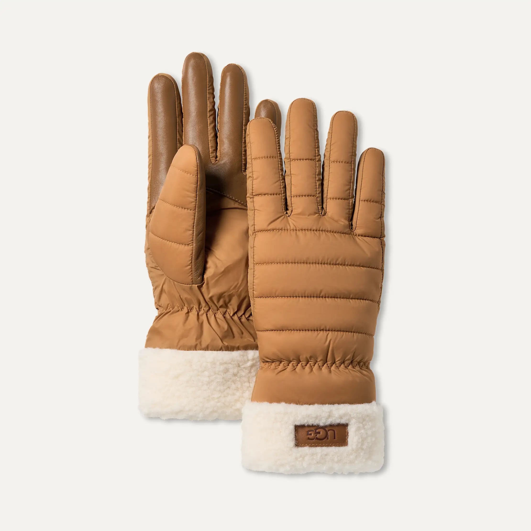 Women's AW UGGfluff Cuff Glove - CHESTNUT