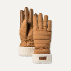 Women's AW UGGfluff Cuff Glove - CHESTNUT