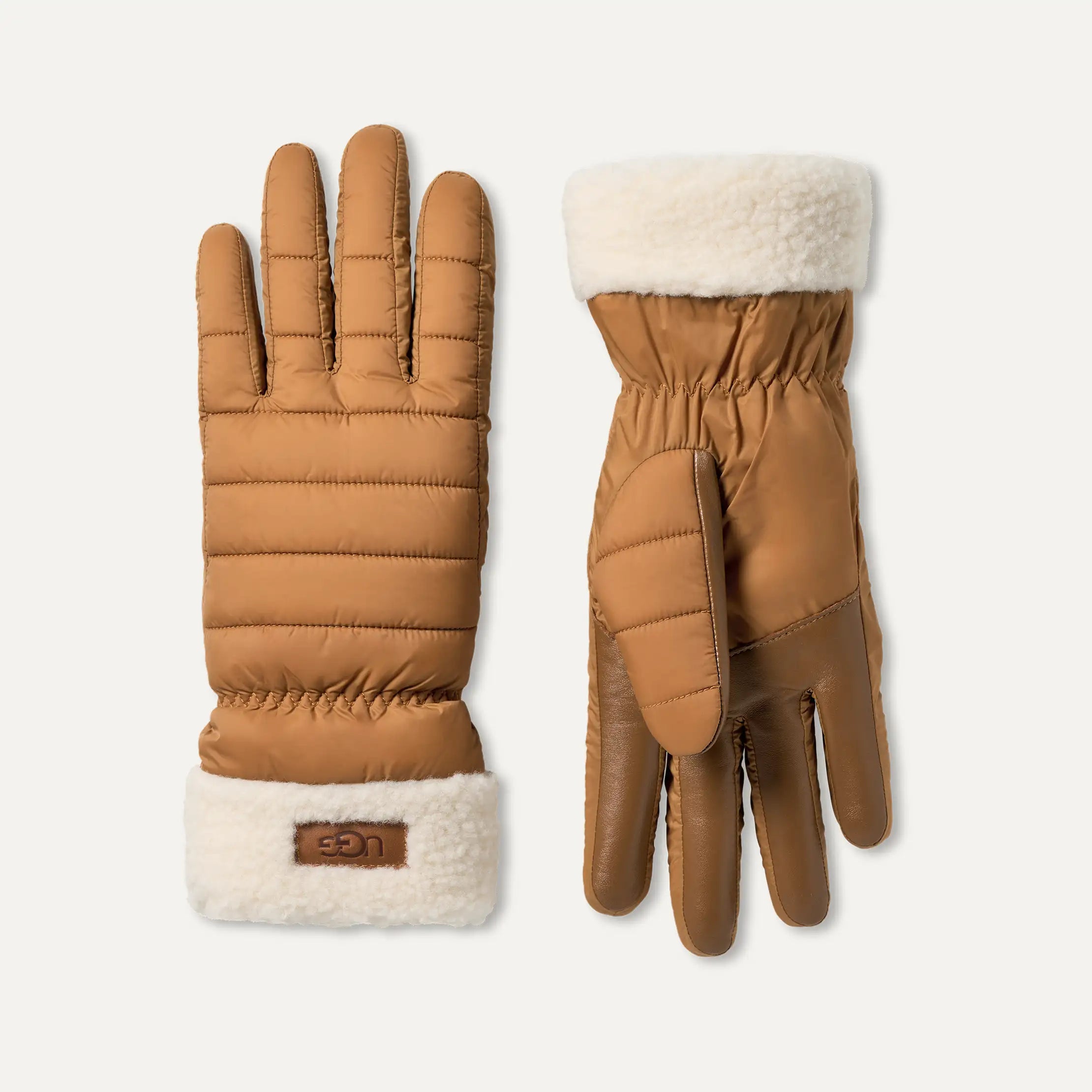 Women's AW UGGfluff Cuff Glove - CHESTNUT