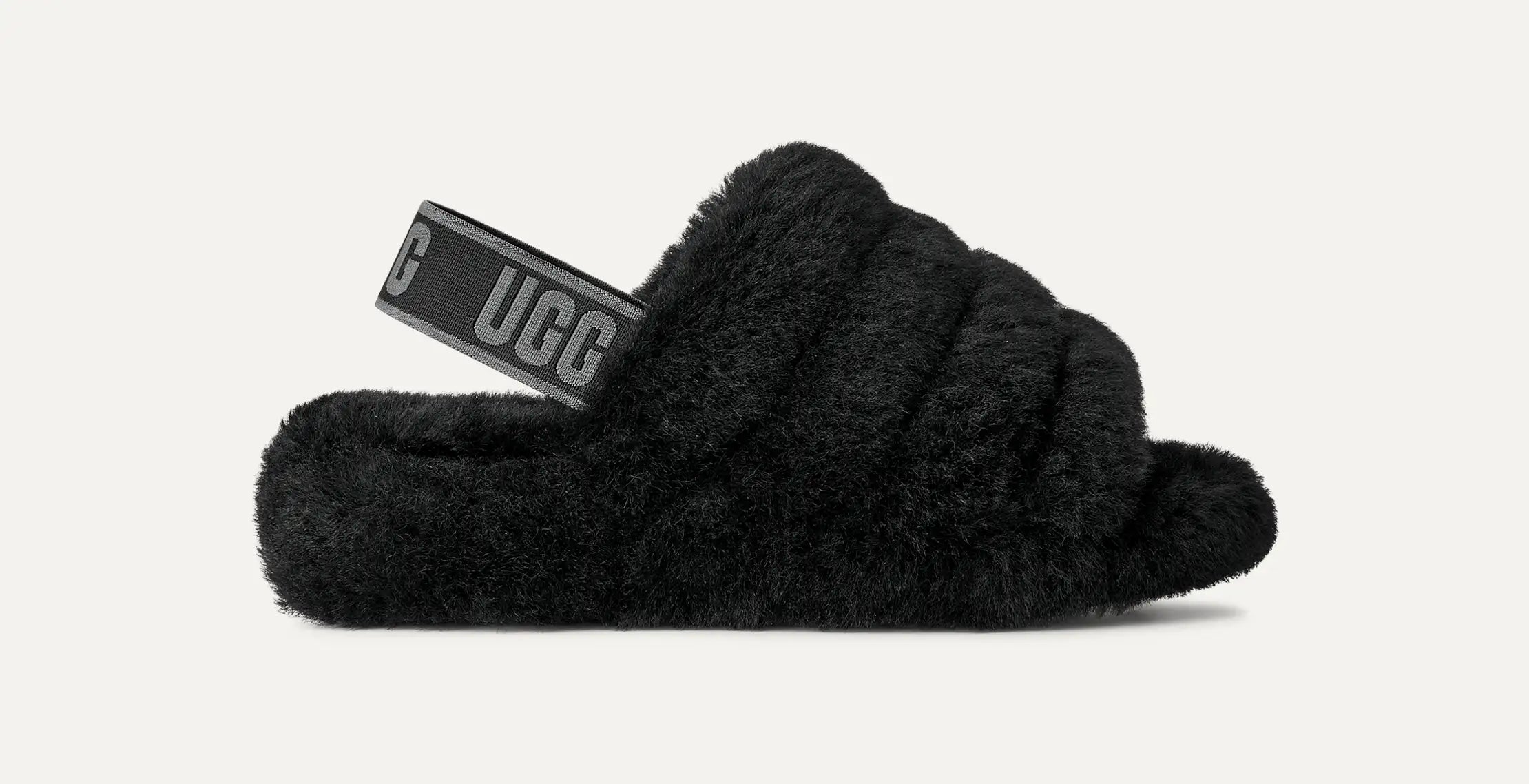 Women's Fluff Yeah Slide - BLACK / DARK SHADOW