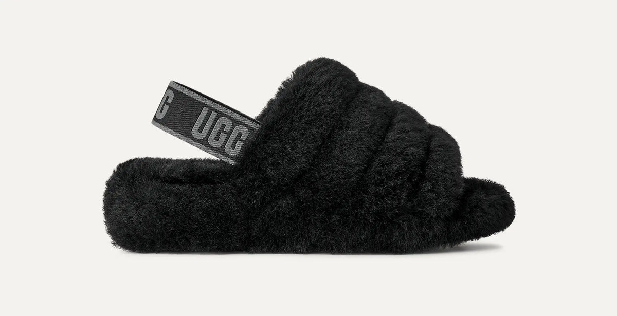 Women's Fluff Yeah Slide - BLACK / DARK SHADOW
