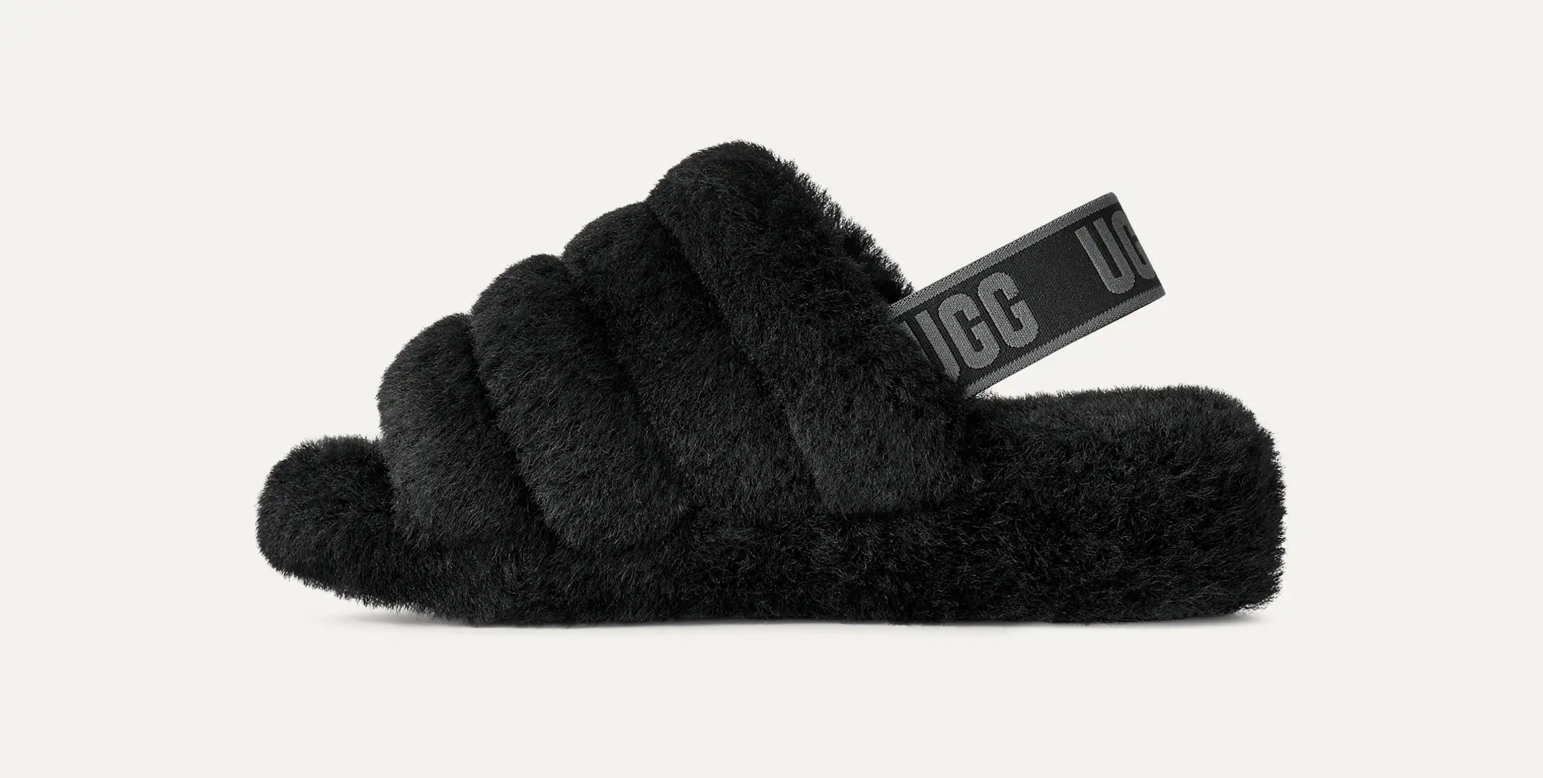 Women's Fluff Yeah Slide - BLACK / DARK SHADOW