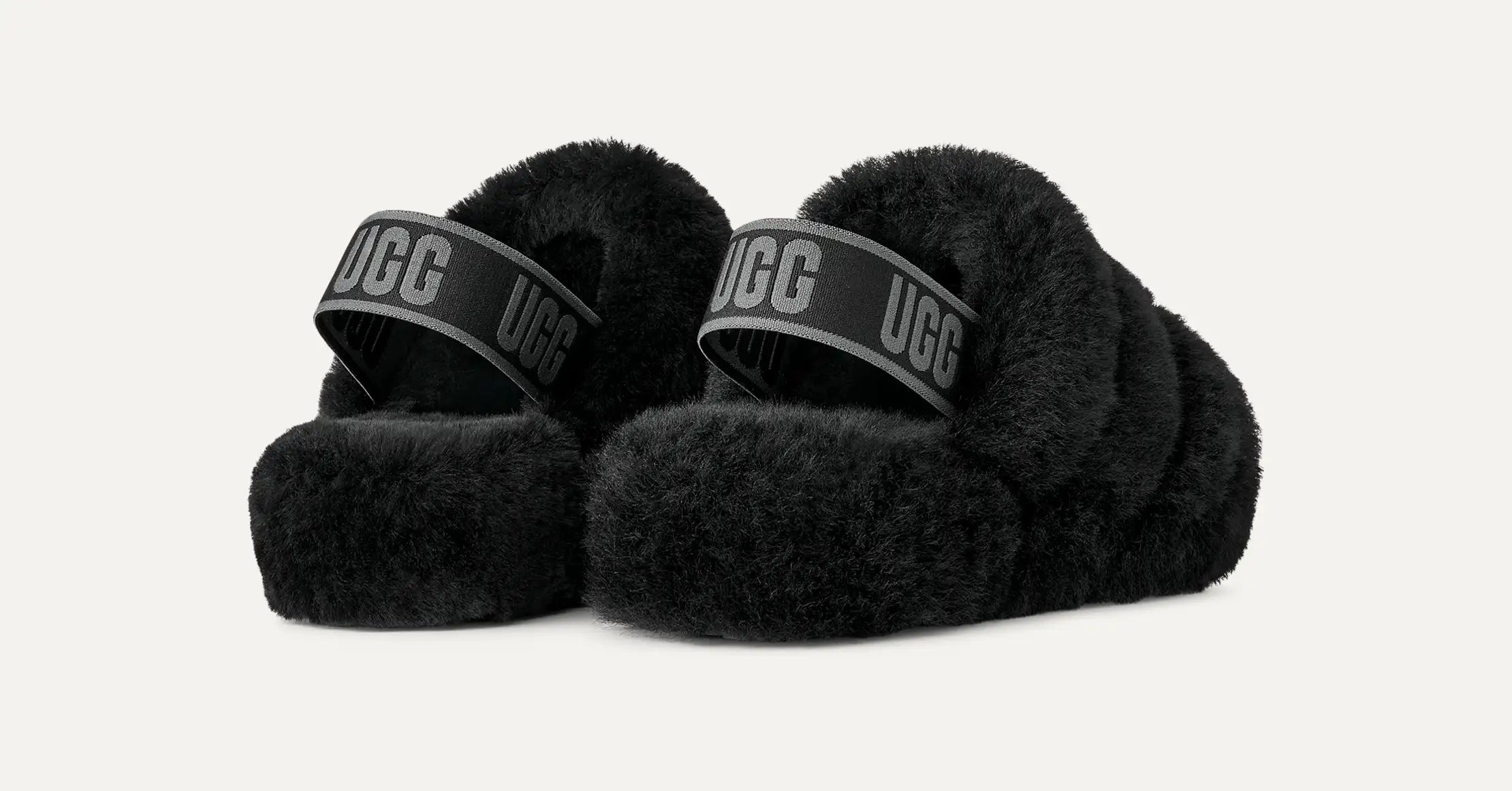 Women's Fluff Yeah Slide - BLACK / DARK SHADOW