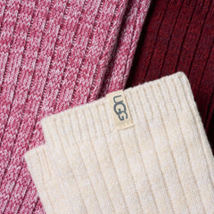 Women's Rib Knit Slouchy Crew 3 Pack - STRAWBERRY / CREAM / COFFEE BERRY