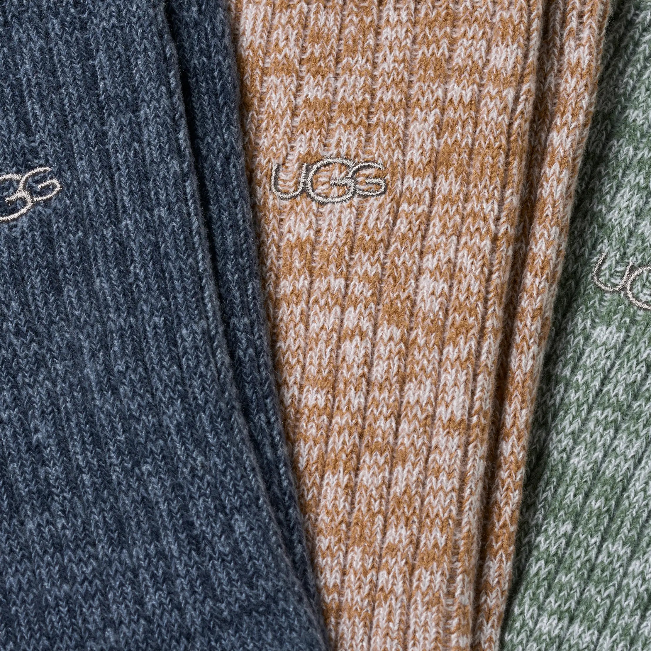 Men's Trey Rib Knit Cozy 3 Pack - TAHOE BLUE / CHESTNUT / GREEN STONE