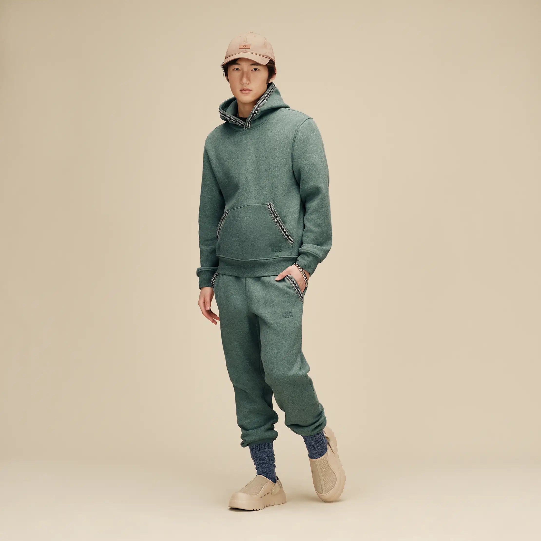 Men's Tasman Hoodie - GREEN STONE HEATHER