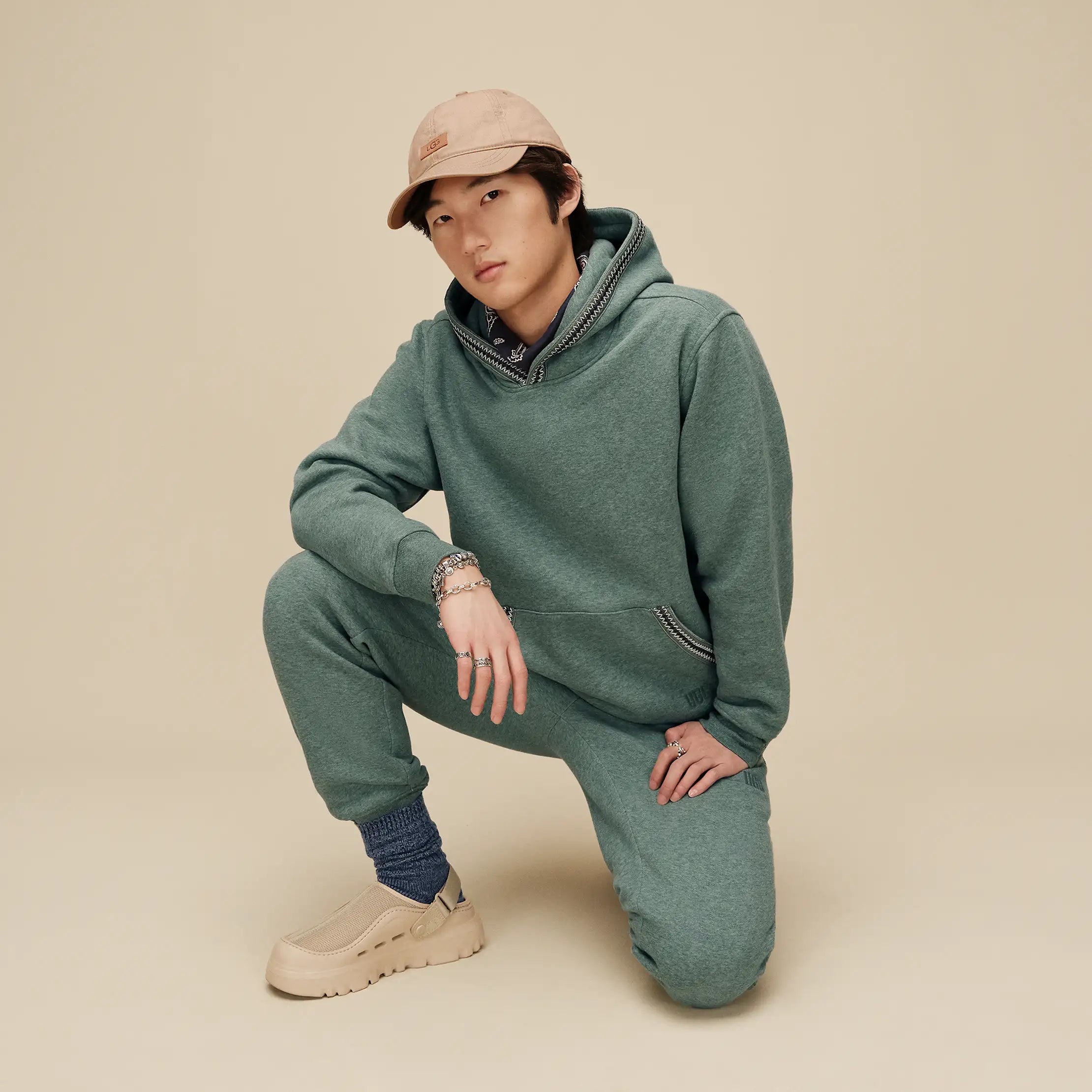 Men's Tasman Hoodie - GREEN STONE HEATHER
