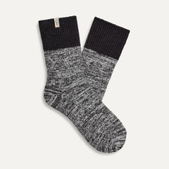 Women's Rib Knit Slouchy Quarter - BLACK