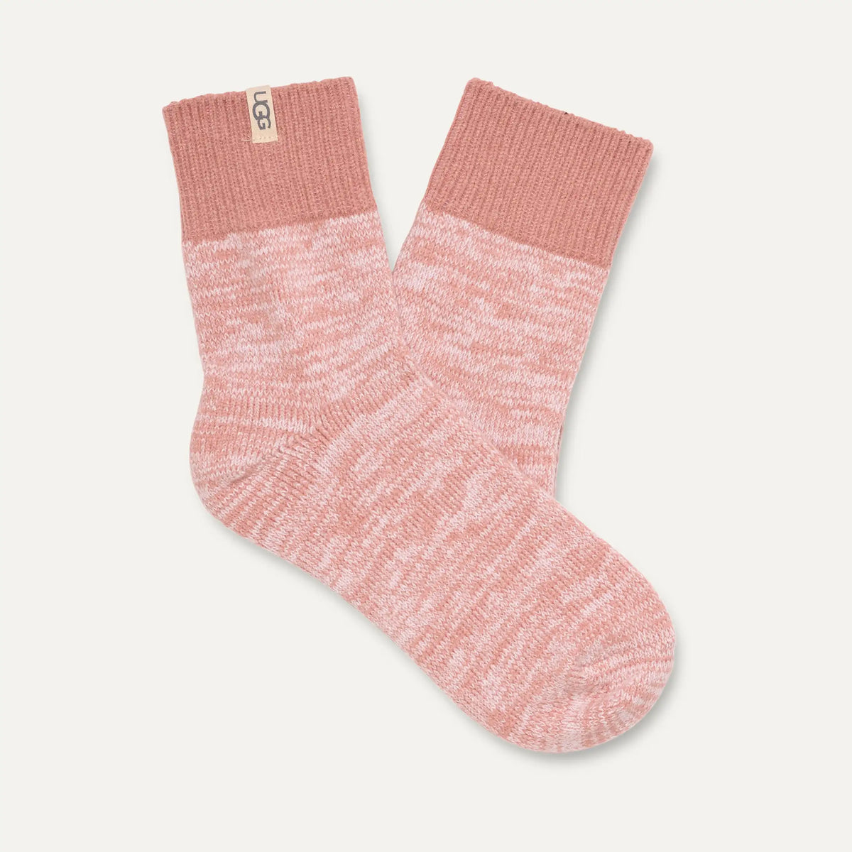 Women's Rib Knit Slouchy Quarter - BLUSH