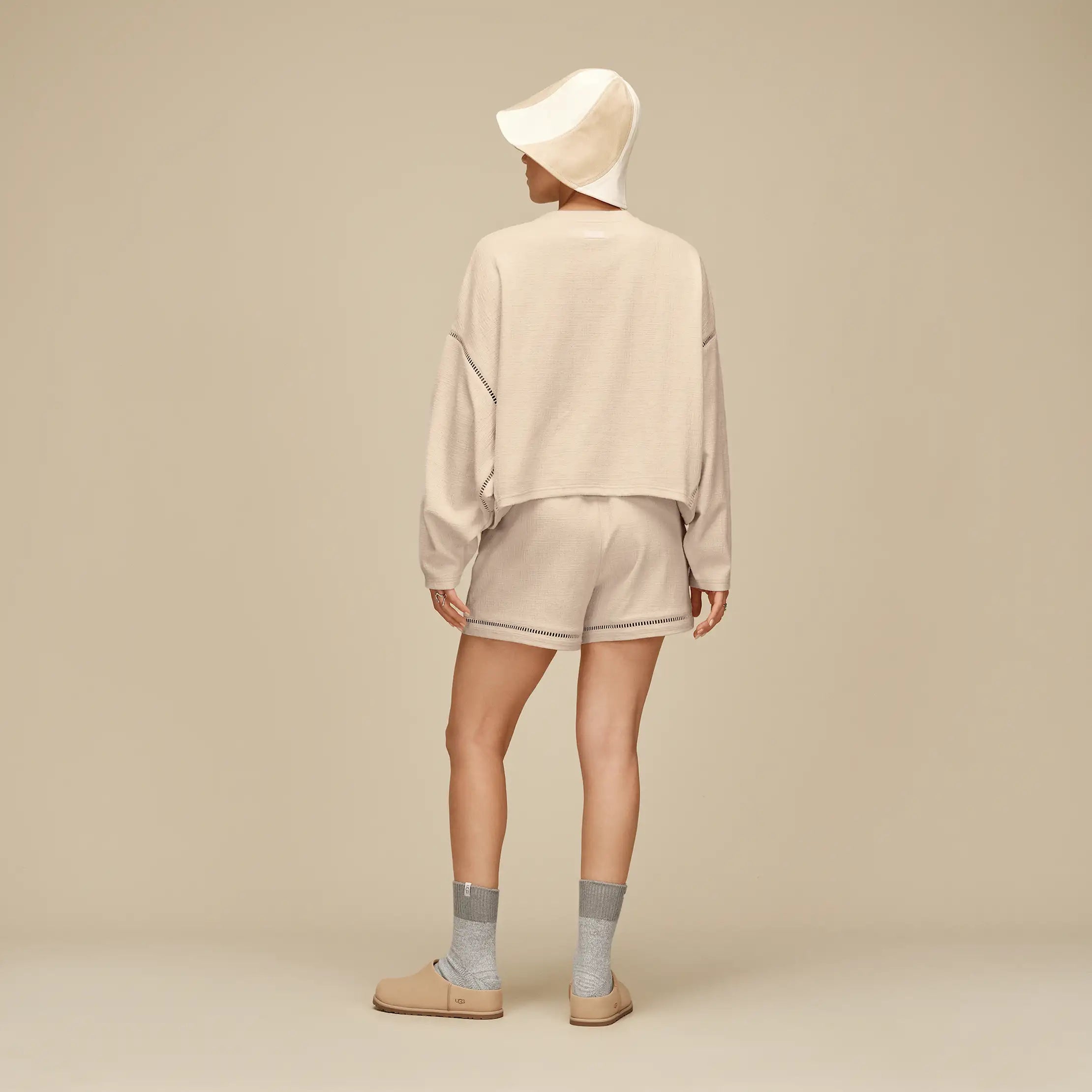 Women's Rib Knit Slouchy Quarter - SEAL