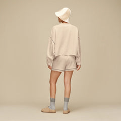 Women's Rib Knit Slouchy Quarter - SEAL