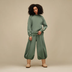 Women's Classic Crewneck - GREEN STONE