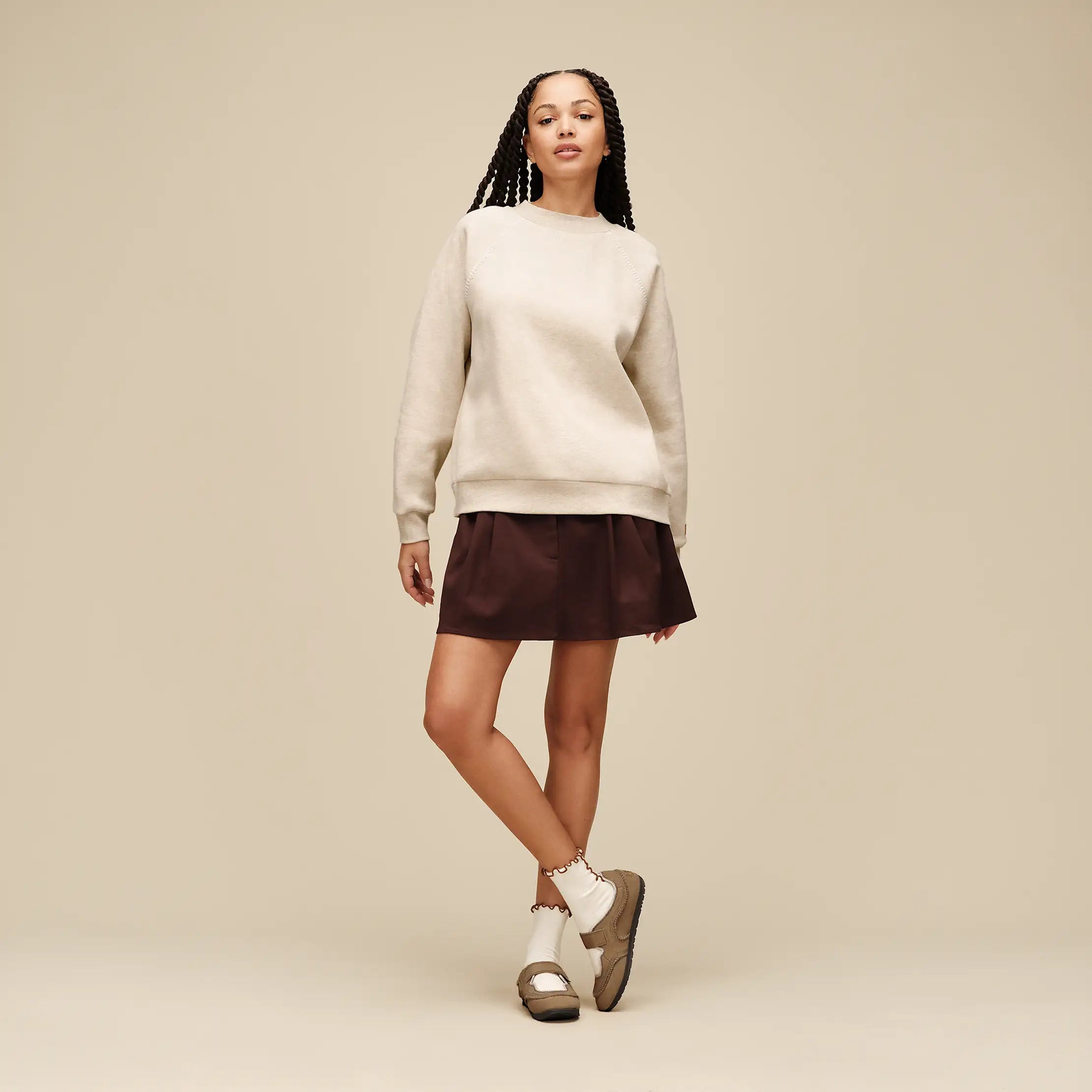 Women's Classic Crewneck - SAND HEATHER