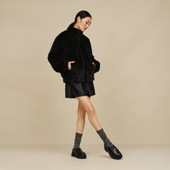 Women's Tash Faux Fur Jacket - BLACK