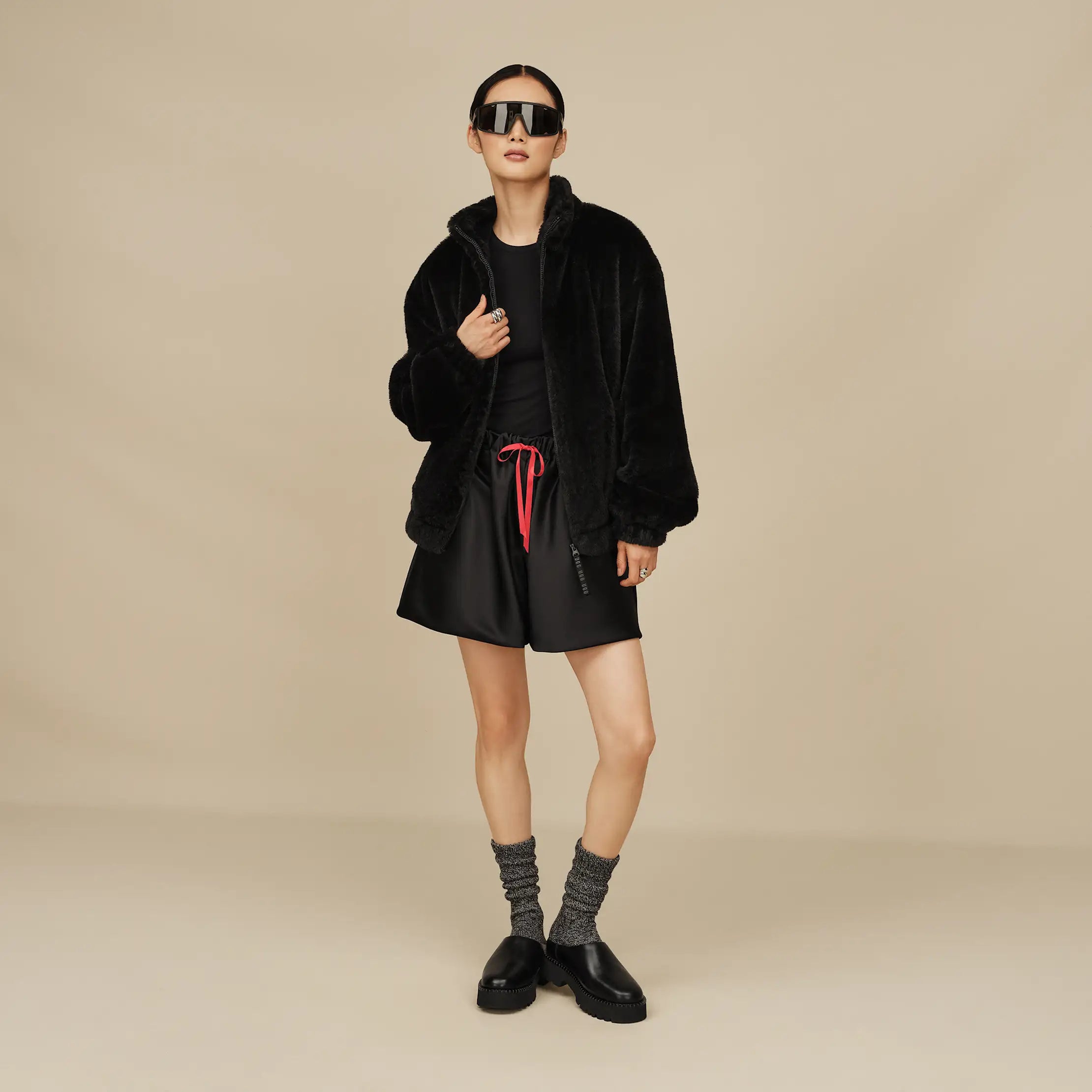 Women's Tash Faux Fur Jacket - BLACK