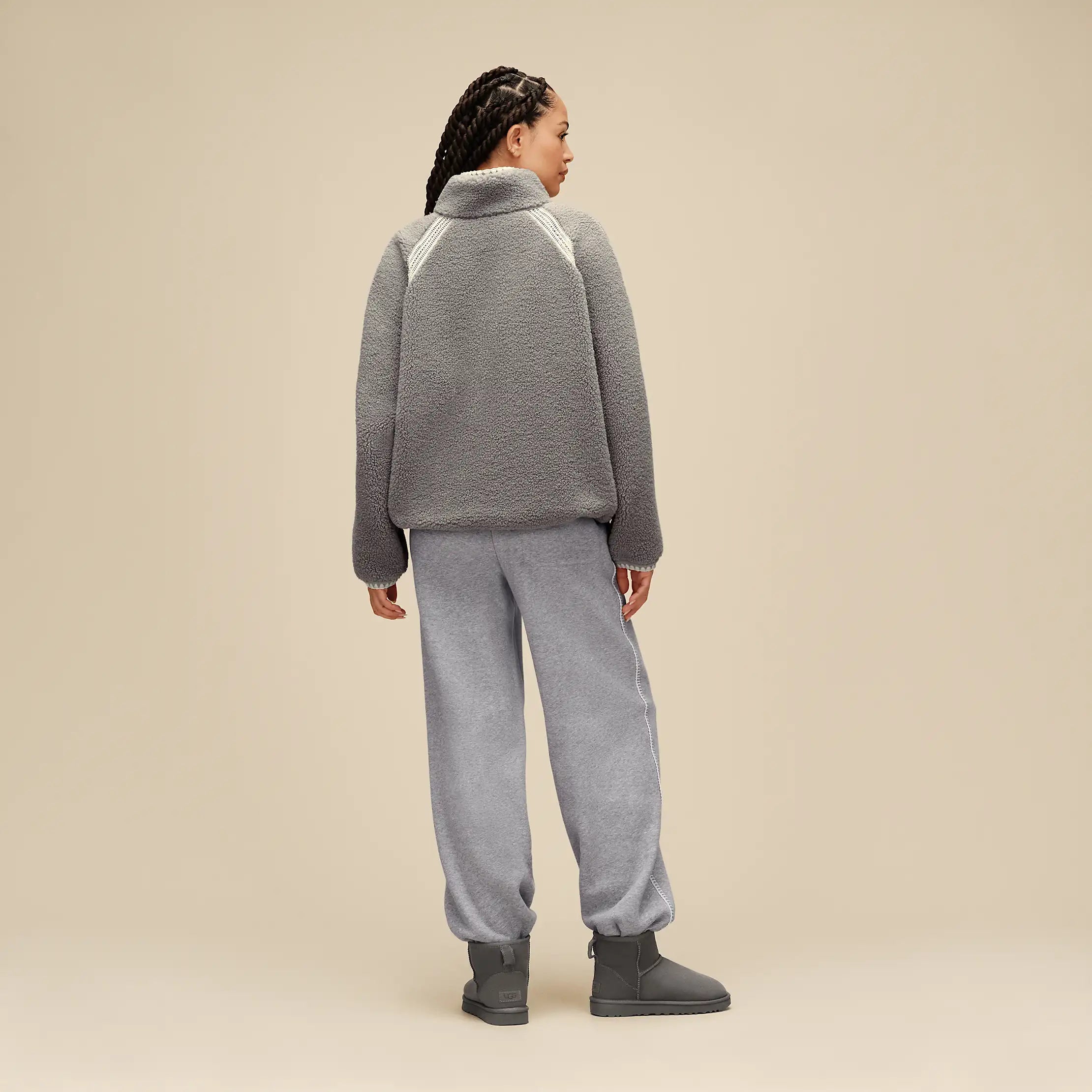 Women's Nikia Crochet UGGfluff Jacket - COBBLE
