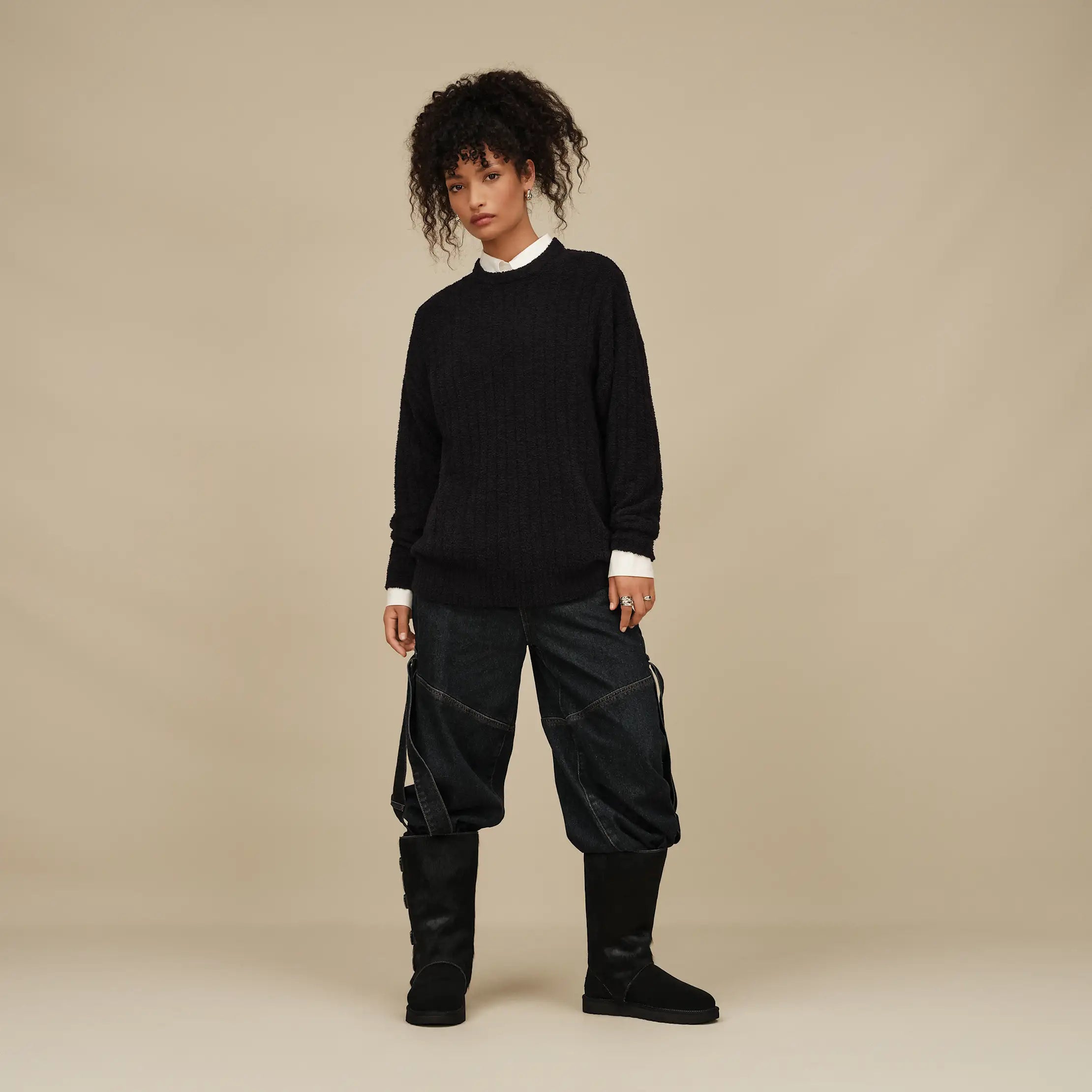 Women's Riz Top Rib - BLACK